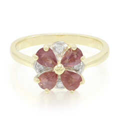Nicht erhitzter Padparadscha-Saphir-Goldring