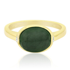 Grüner Jadeit-Goldring