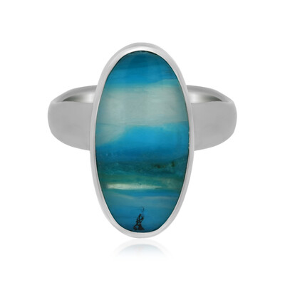 Blauer Atacama-Opal-Silberring