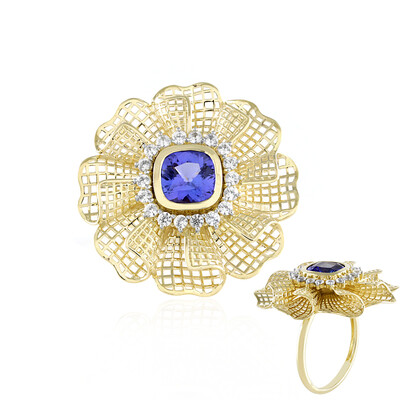 AAA-Tansanit-Goldring (Ornaments by de Melo)