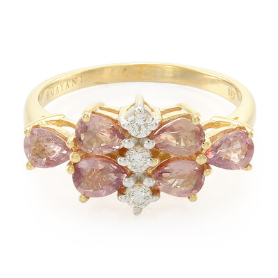 Nicht erhitzter Padparadscha-Saphir-Goldring (AMAYANI)