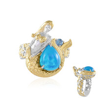 Äthiopischer Blauer Opal-Silberring (Gems en Vogue)