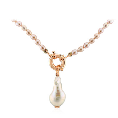 Weiße Süßwasserzuchtperlen-Silbercollier (TPC)