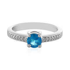 Neonblauer Apatit-Silberring