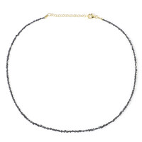 Schwarzer Diamant-Silberhalskette