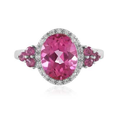 Pinkfarbener Topas-Silberring
