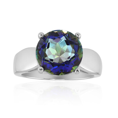 Blauer Mystik-Quarz-Silberring