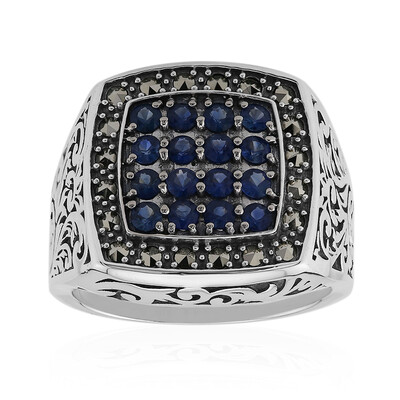 Blauer Saphir-Silberring (Annette classic)