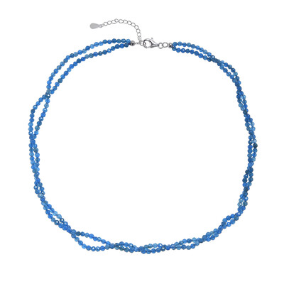 Blauer Apatit-Silberhalskette