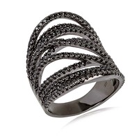 Schwarzer Spinell-Silberring