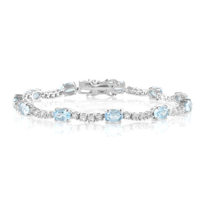 Himmelblauer Topas-Silberarmband