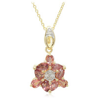 Nicht erhitzter Padparadscha-Saphir-Goldhalskette