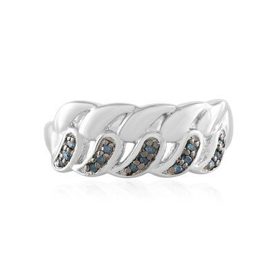 Blauer SI1 Diamant-Silberring