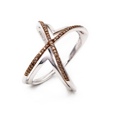 Champagner-Diamant-Silberring