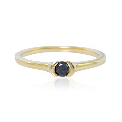 Schwarzer Diamant-Goldring
