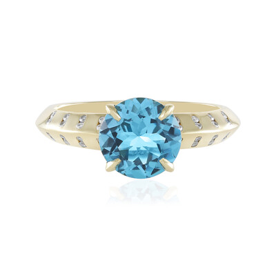 Schweizblauer Topas-Goldring (de Melo)