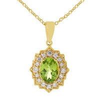 Peridot-Silberhalskette