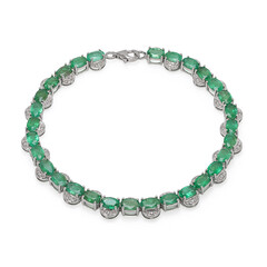 Sambia-Smaragd-Silberarmband