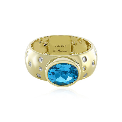 Schweizblauer Topas-Goldring (de Melo)
