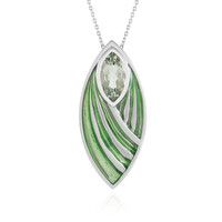 Grüner Amethyst-Silberhalskette (Adela Silber)