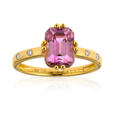 Pinkfarbener Diaspor-Goldring (AMAYANI)