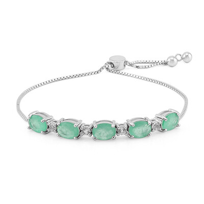 Grüner Pastell-Quarz-Silberarmband