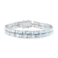 Himmelblauer Topas-Silberarmband