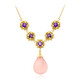 Pinkfarbener Chalzedon-Silbercollier