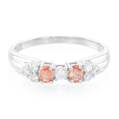 Padparadscha-Saphir-Silberring