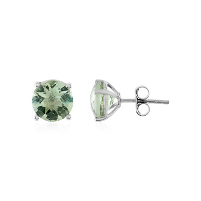 Grüner Amethyst-Silberohrringe