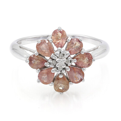 Nicht erhitzter Padparadscha-Saphir-Goldring