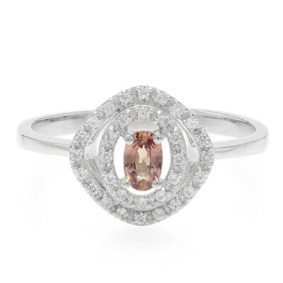 Padparadscha-Saphir-Silberring