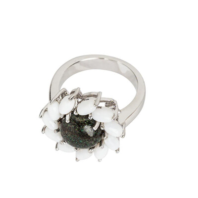 Matrix-Opal-Silberring