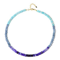 Äthiopischer Blauer Opal-Silberhalskette