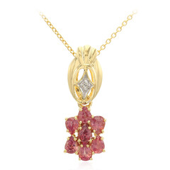 Nicht erhitzter Padparadscha-Saphir-Goldhalskette (AMAYANI)