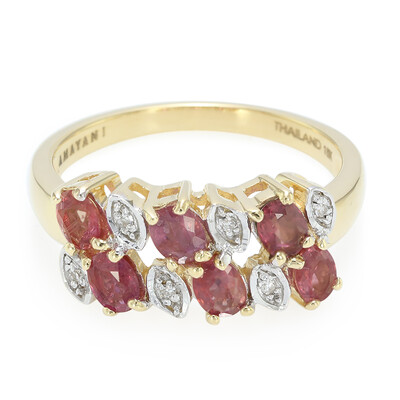 Nicht erhitzter Padparadscha-Saphir-Goldring (AMAYANI)