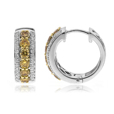 Oranger SI2 Diamant-Goldohrringe (CIRARI)