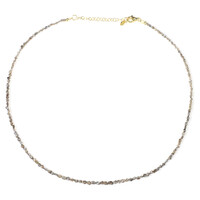 Champagner-Diamant-Silberhalskette