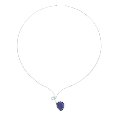 Lapislazuli-Silberhalsreif
