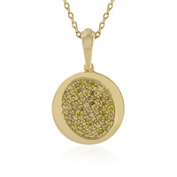 Gelber I2 Diamant-Silberhalskette