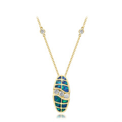 Lightning Ridge-Schwarzer Opal-Goldhalskette (CIRARI)