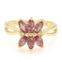 Nicht erhitzter Padparadscha-Saphir-Goldring (AMAYANI)