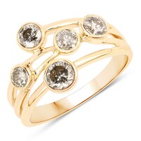 I3 Schokoladen-Brillant-Goldring