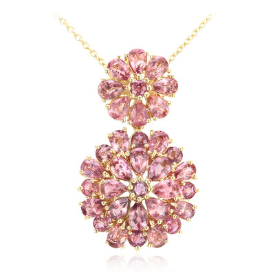 Nicht erhitzter Padparadscha-Saphir-Goldhalskette (AMAYANI)