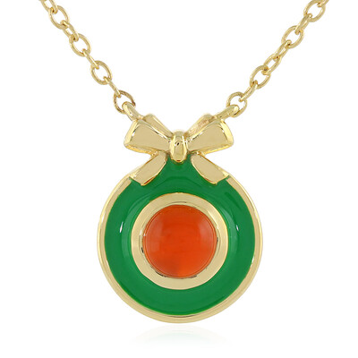 Roter Onyx-Silberhalskette