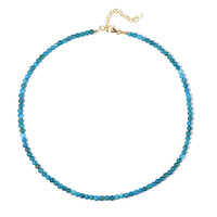 Neonblauer Apatit-Silberhalskette