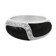 Onyx-Silberring