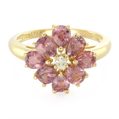 Nicht erhitzter Padparadscha-Saphir-Goldring (AMAYANI)