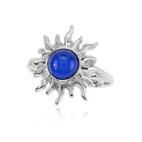 Blauer Kolumbianischer Bernstein-Silberring