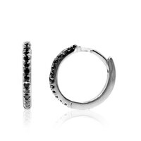 Schwarzer Diamant-Silberohrringe